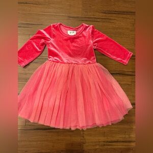 Taylor Joelle Hot Pink Velvet Dress HTF Size 6